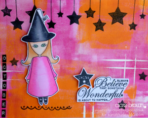 srah hurley - clare brown - calendar - doodle doll - witch girl